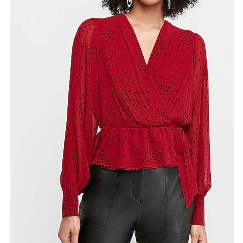 Express Red Heart Top - XS